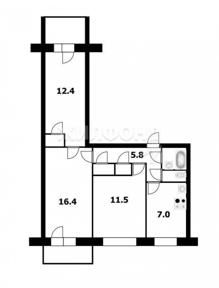 3-комн квартира Толбухина, 41