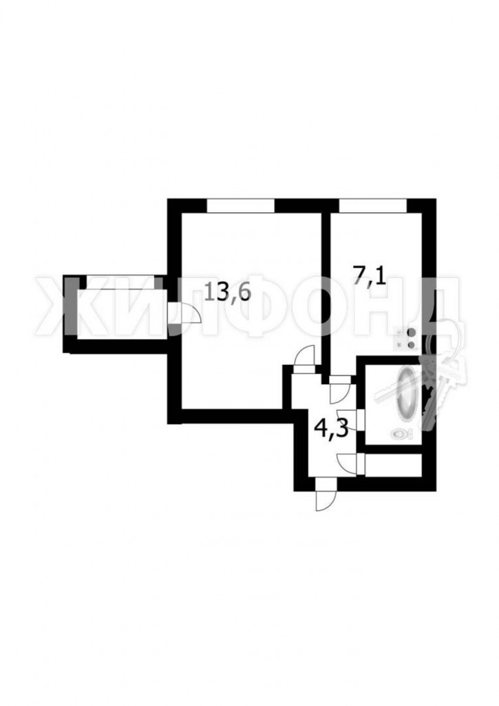 1-комн квартира Петухова, 34