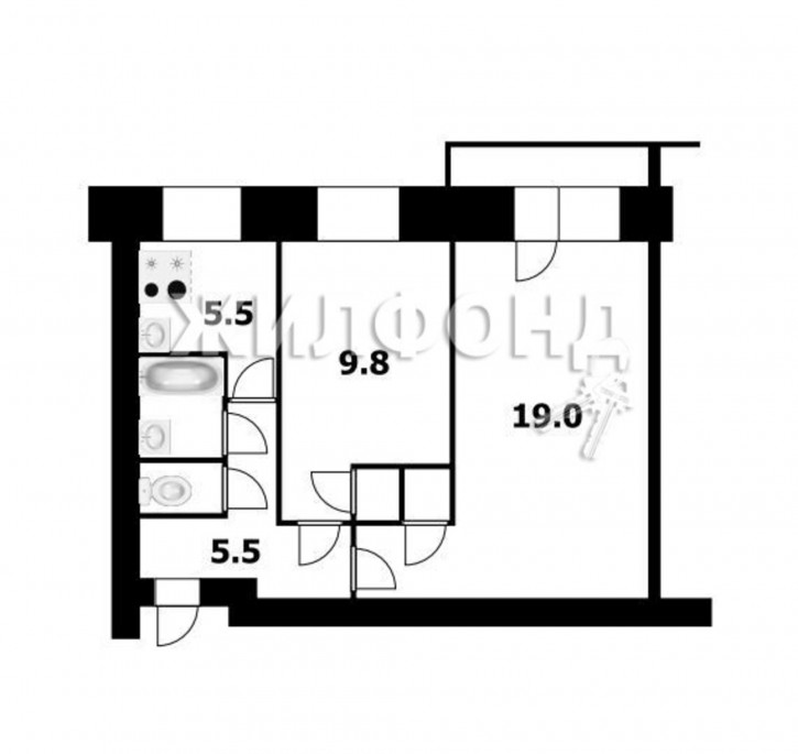 2-комн квартира Красный проспект, 70
