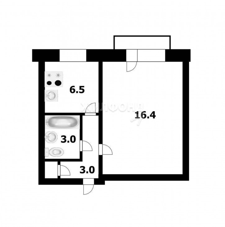 1-комн квартира Звёздная, 40 Б