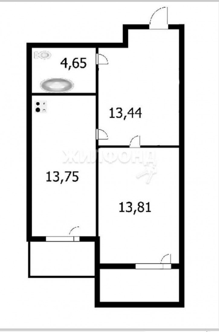 1-комн квартира Тульская, 80