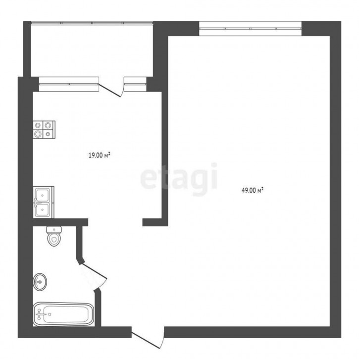 3-комн квартира 75К-021