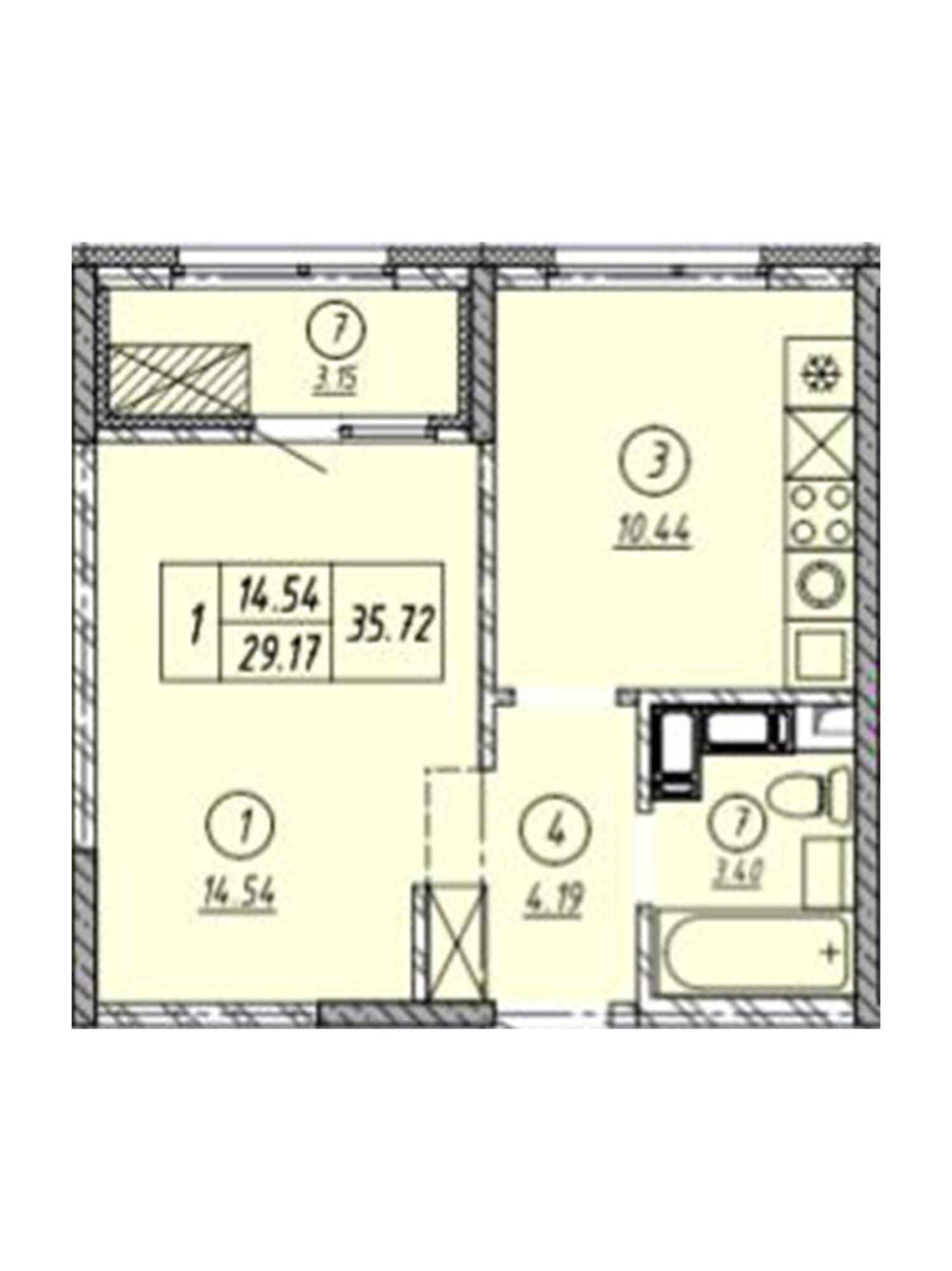 Купить квартиру за 3 714 880 рублей на Просторная улица, 21