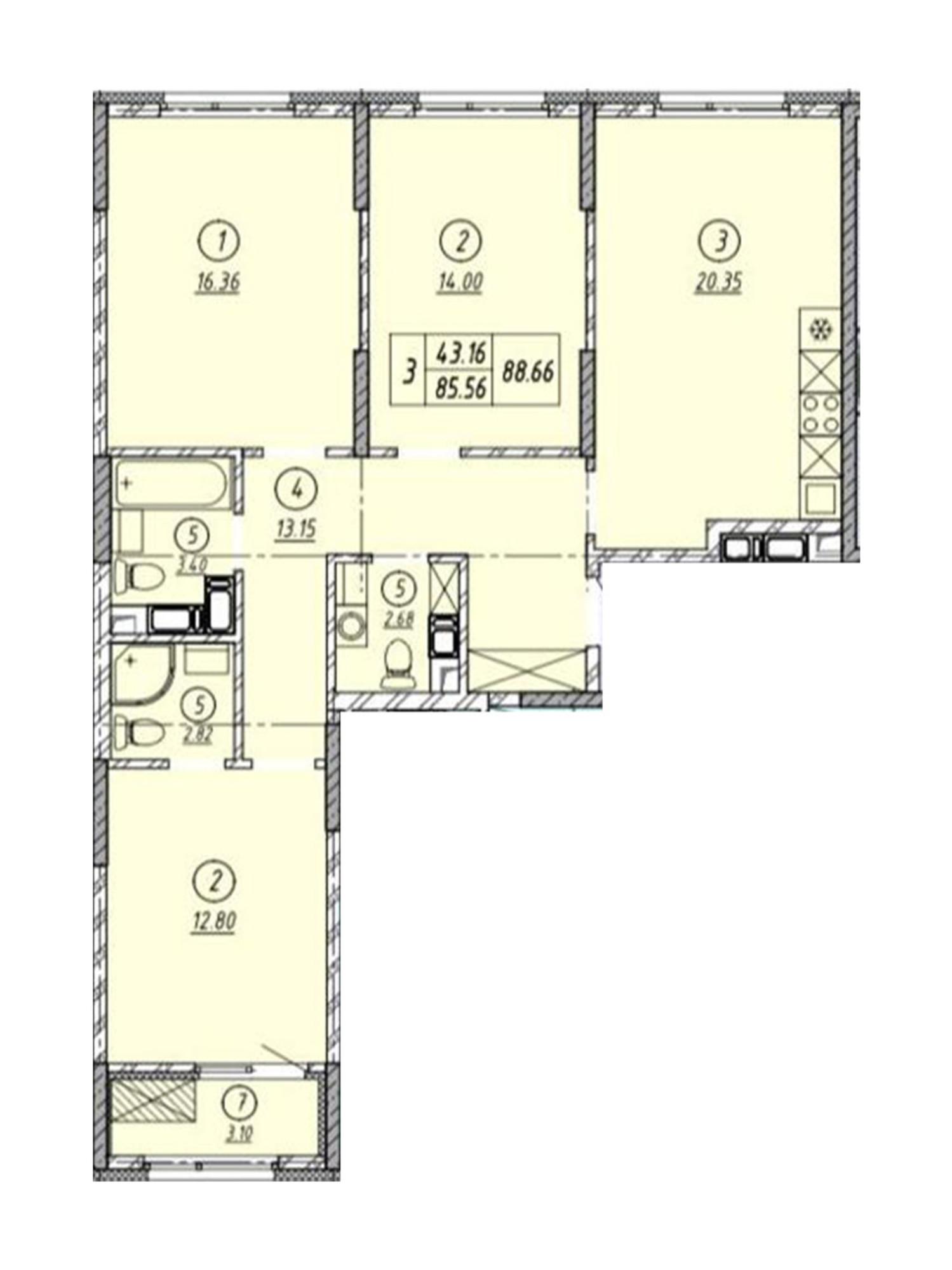 Купить квартиру за 8 422 700 рублей на Просторная улица, 21