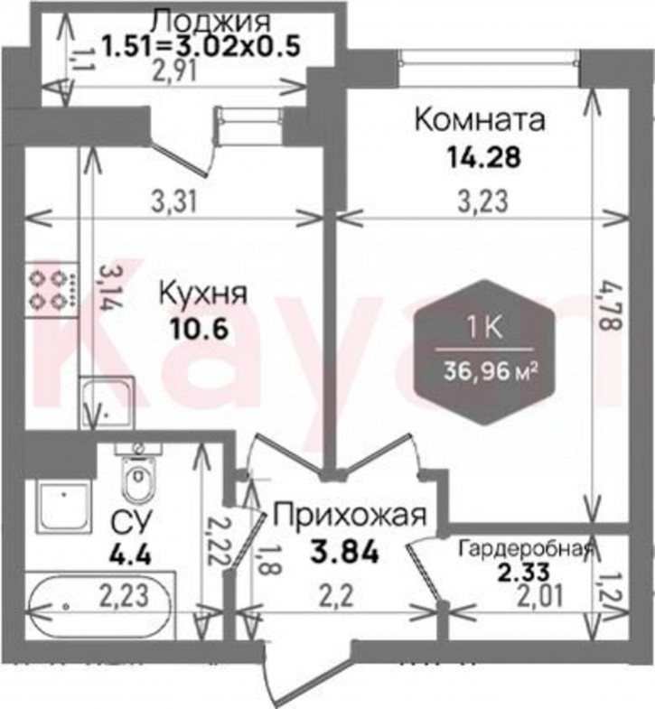 1-комн квартира в новом доме ул Константиновская