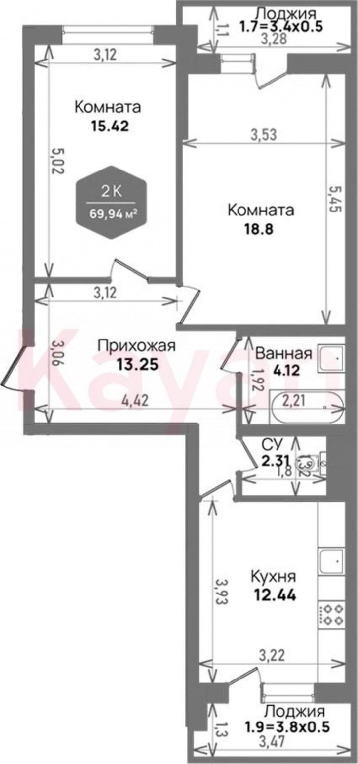 2-комн квартира в новом доме ул Константиновская
