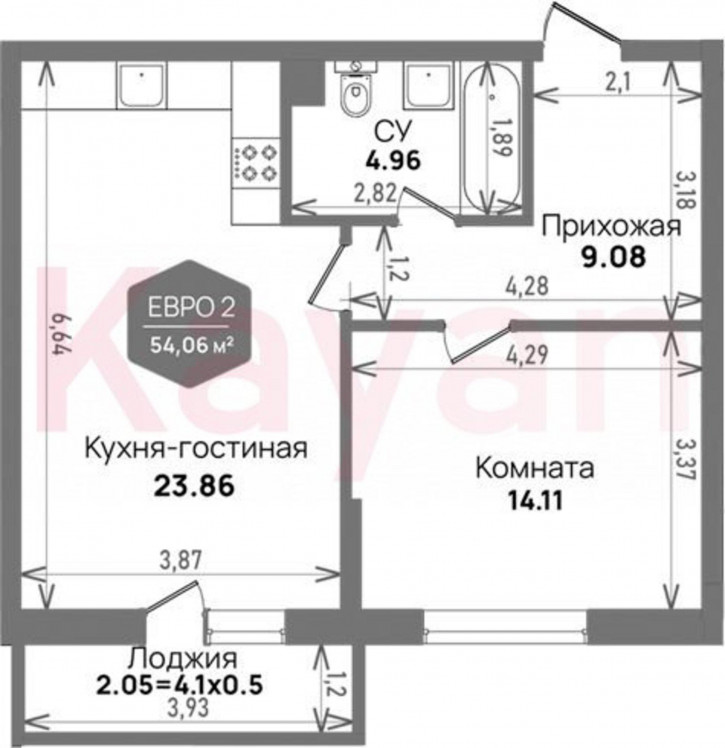 2-комн квартира в новом доме ул Константиновская