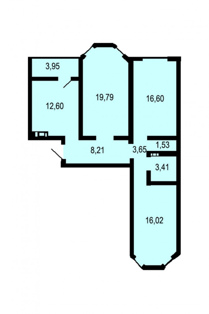 3-комн квартира улица Рокоссовского, 3