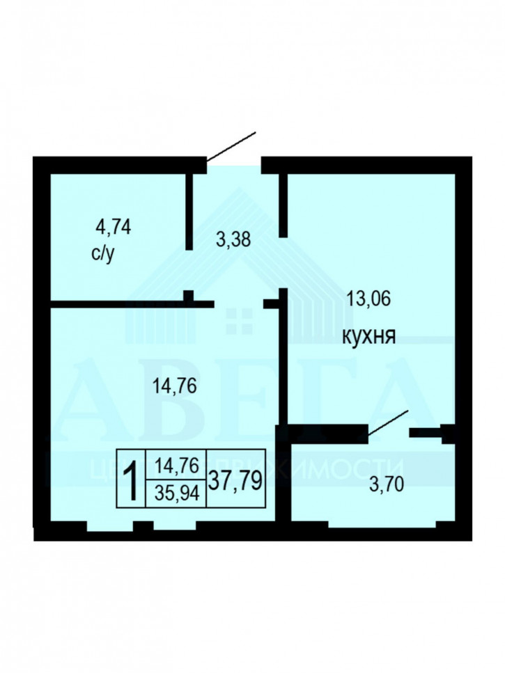 1-комн квартира в новом доме Загородное шоссе, 9