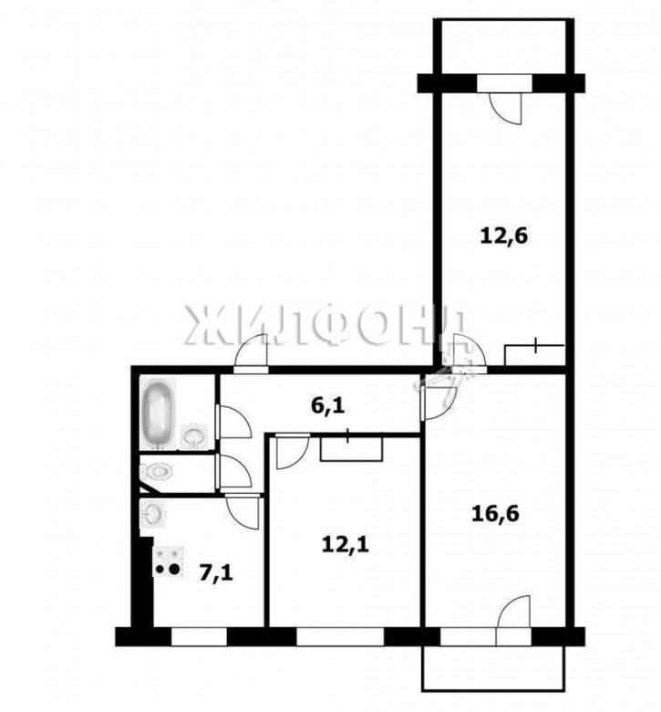 3-комн квартира Гусинобродское шоссе, 17