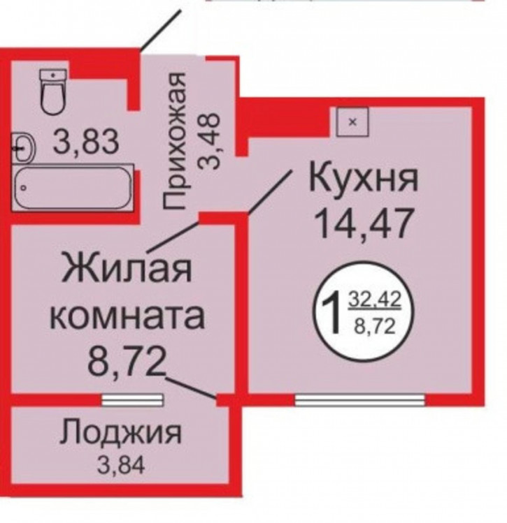 2-комн квартира Уральская улица, 2/22