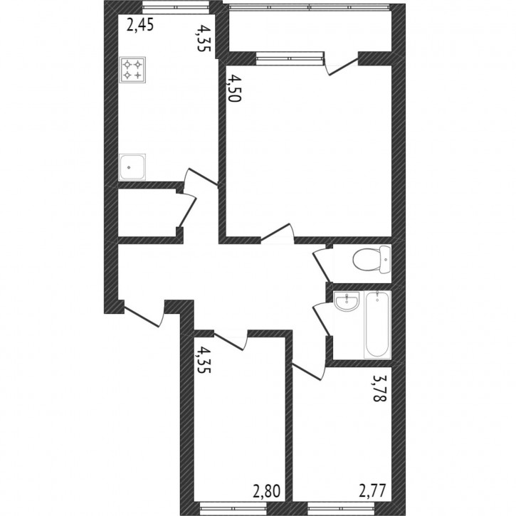 3-комн квартира Багратиона, 92