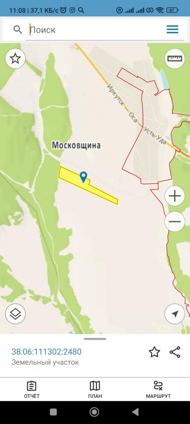 Земельный участок д. Московщина