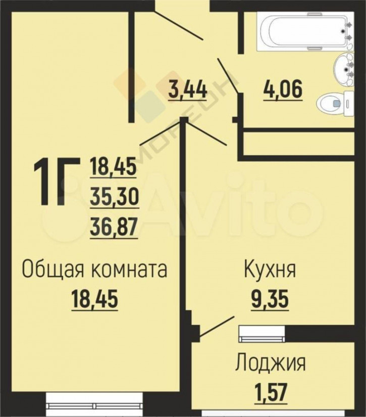 1-комн квартира в новом доме Заполярная ул, 39