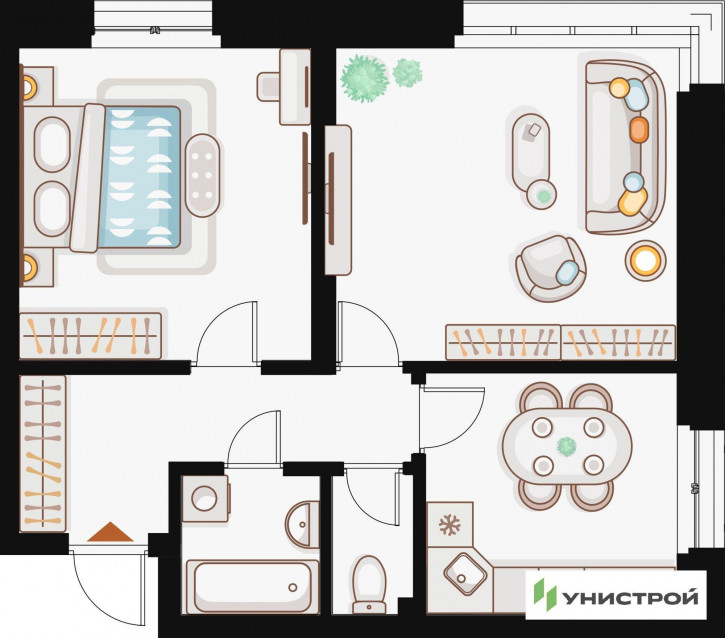 2-комн квартира в новом доме Владимира Кулагина