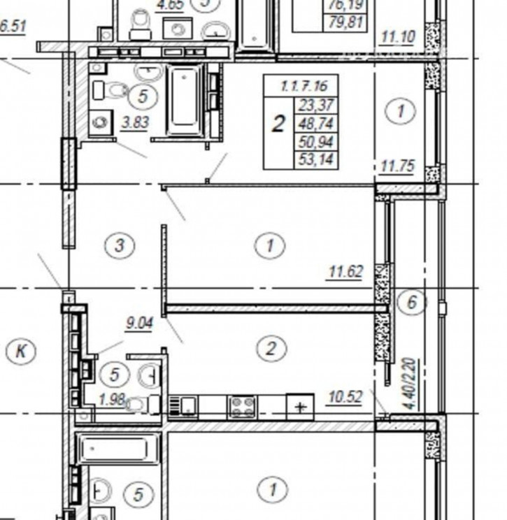2-комн квартира в новом доме ул. Азина, 3.1