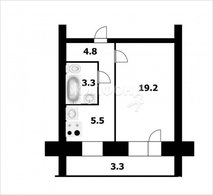 1-комн квартира Бориса Богаткова, 266/3