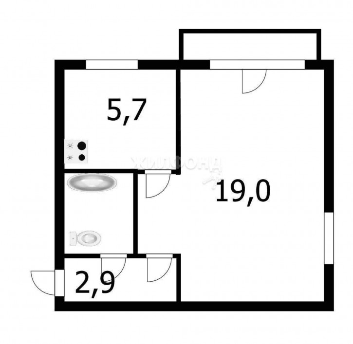 1-комн квартира Кропоткина улица, д.109