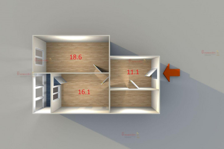 1-комн квартира Авиационная 12