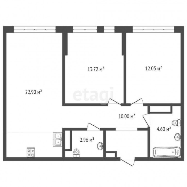 2-комн квартира Тимофея Чаркова, 87