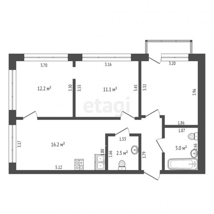 3-комн квартира Газовиков, 38