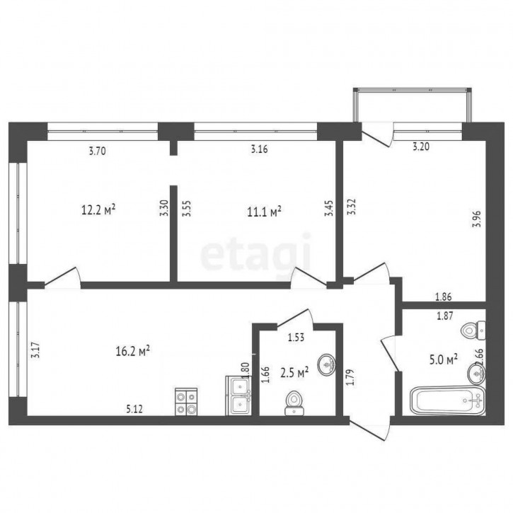 3-комн квартира Газовиков, 38