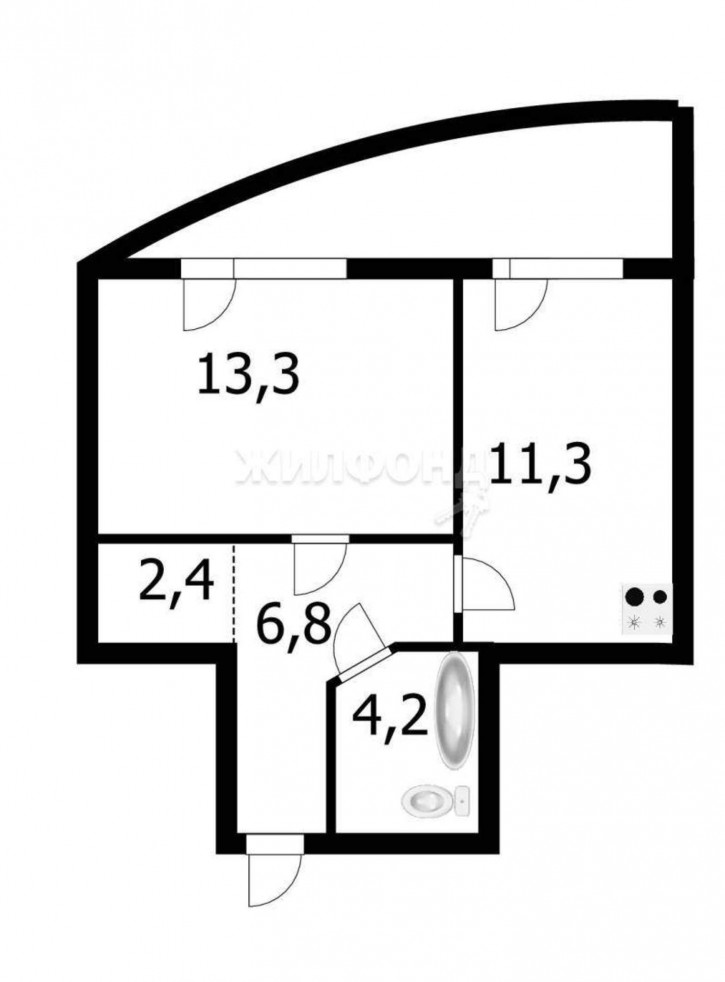 1-комн квартира Кавалерийская улица, д.3/1