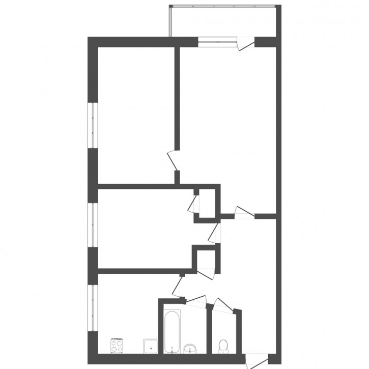 3-комн квартира Курская, 3