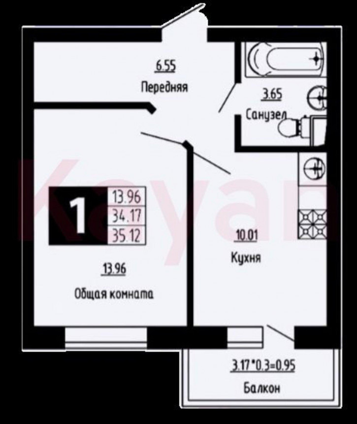 1-комн квартира в новом доме ул Софийская