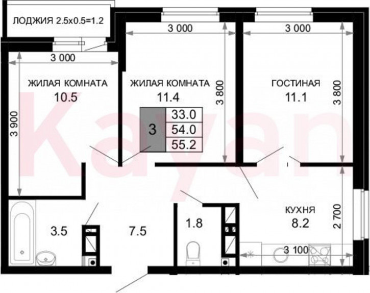 3-комн квартира в новом доме ул им. лётчика Позднякова
