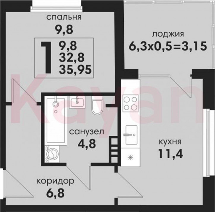 1-комн квартира в новом доме Елизаветинское шоссе