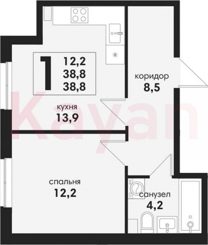 1-комн квартира в новом доме Елизаветинское шоссе