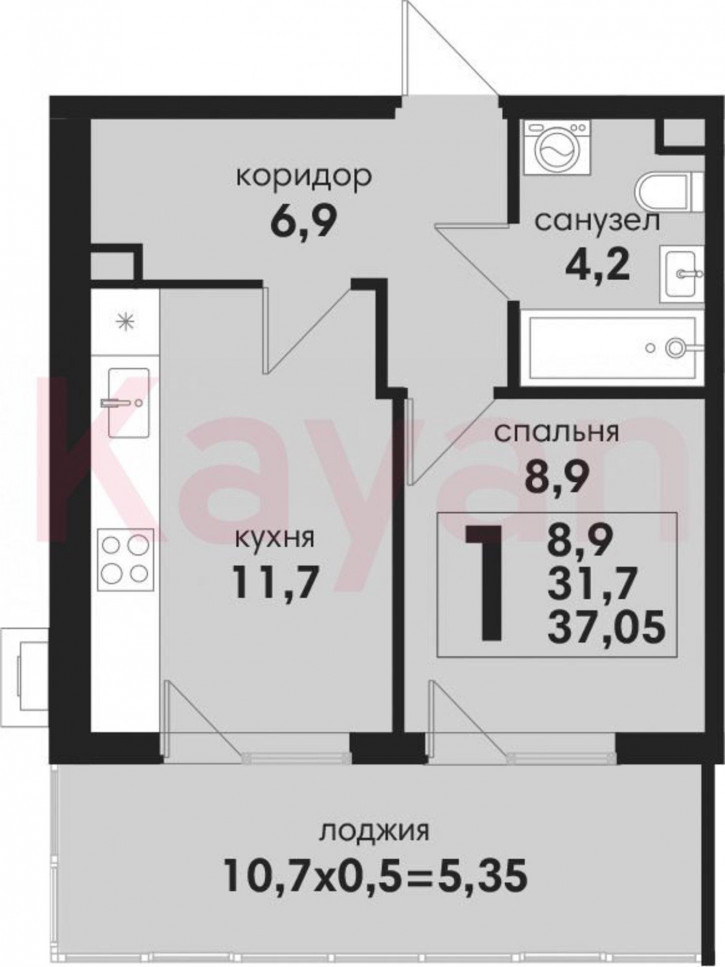 1-комн квартира в новом доме Елизаветинское шоссе