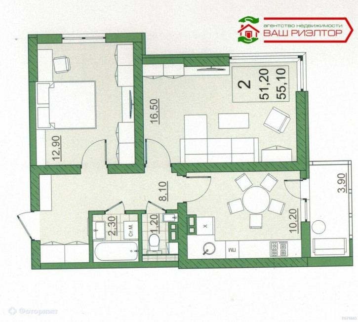 2-комн квартира в новом доме Героев Отечества пр-кт, 3А