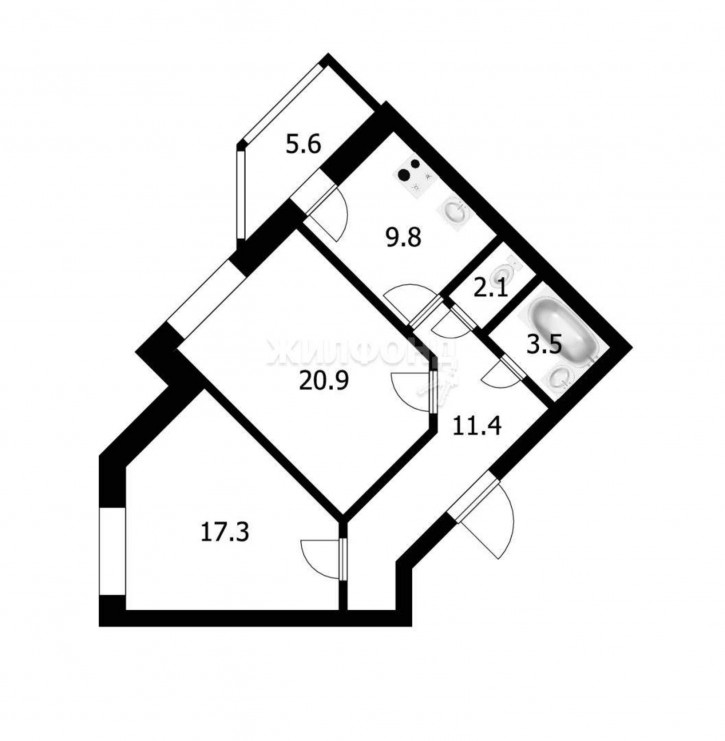 2-комн квартира В.Высоцкого улица, д.49