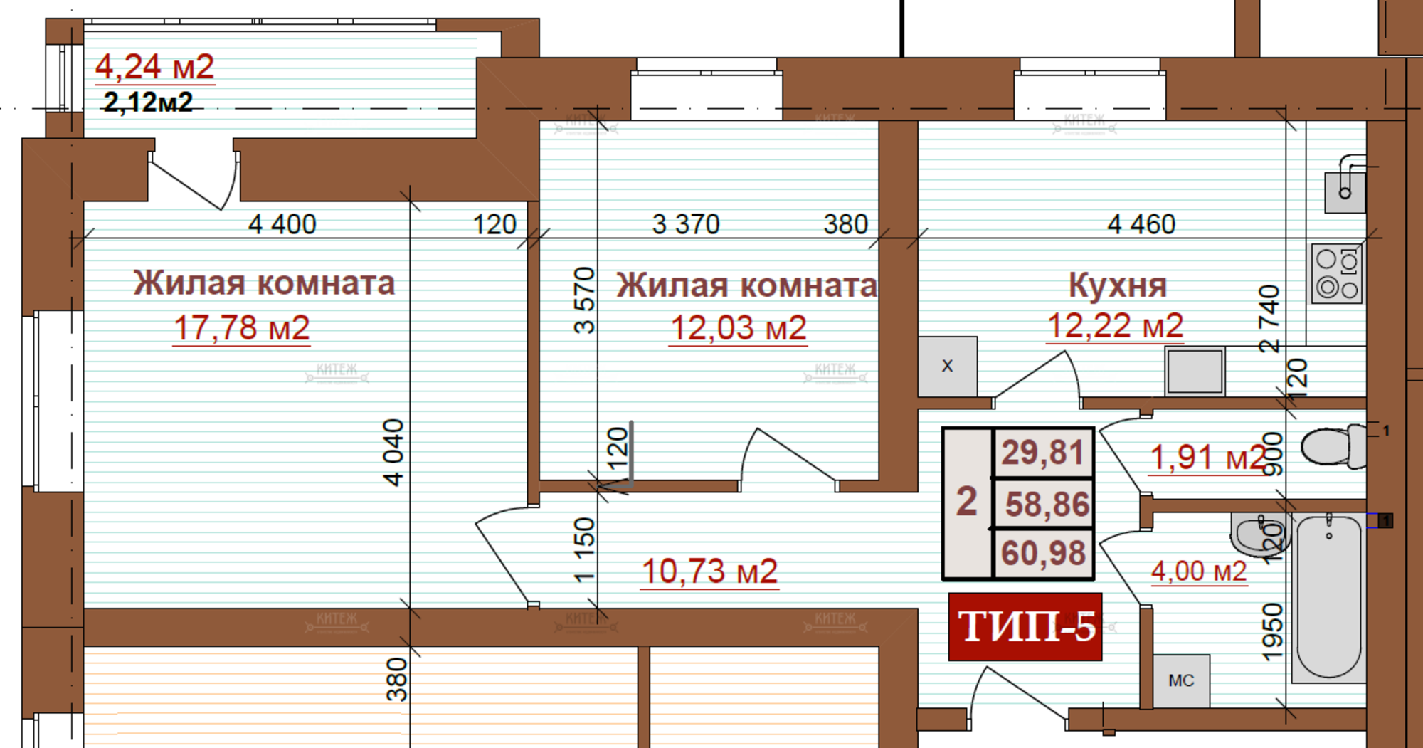 Купить квартиру за 7 963 600 рублей на Заречная улица,113