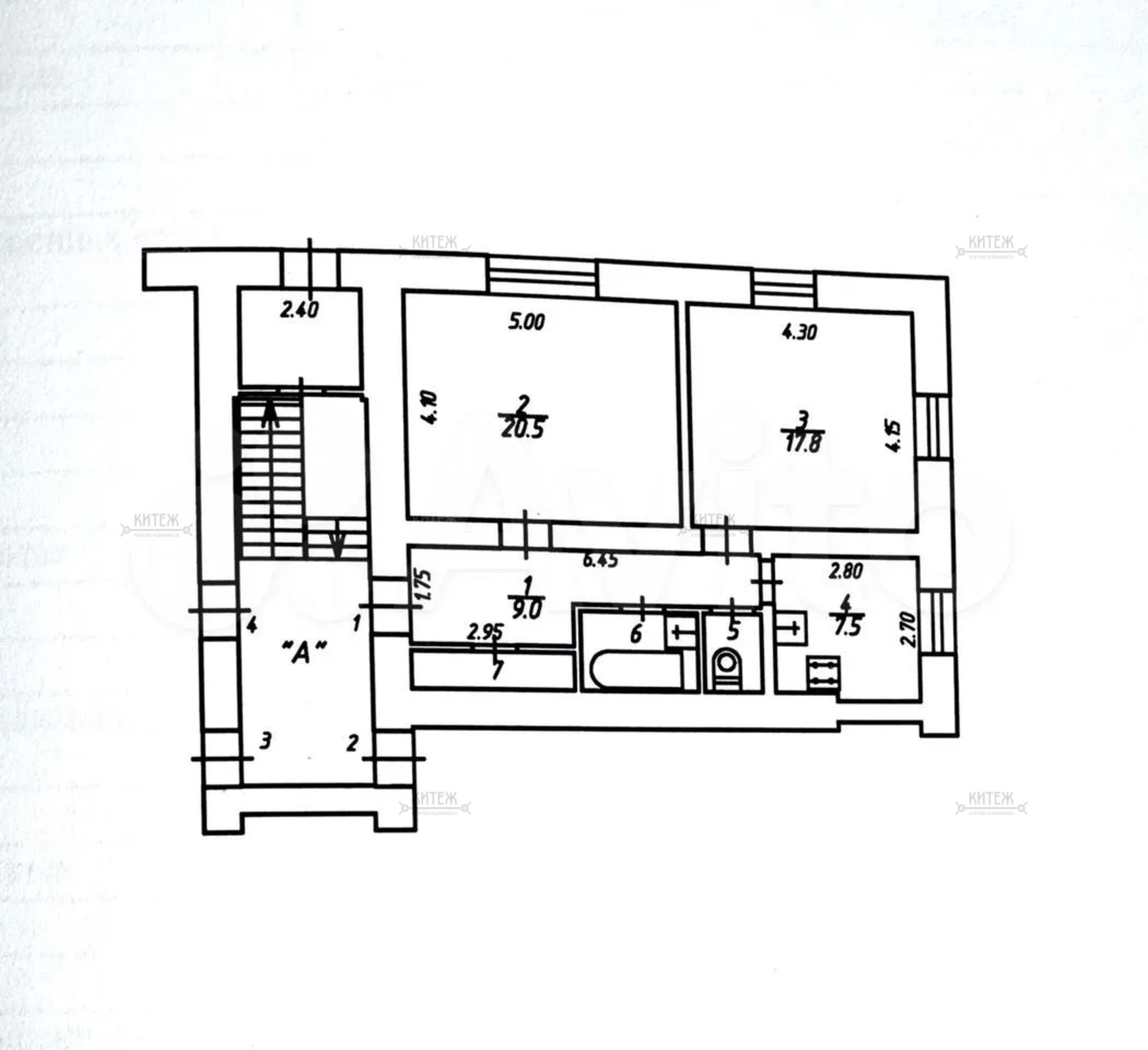 Купить квартиру за 4 200 000 рублей на Телевизионная улица