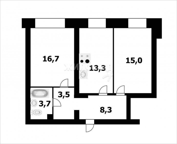 2-комн квартира Планетная улица, д.55/2