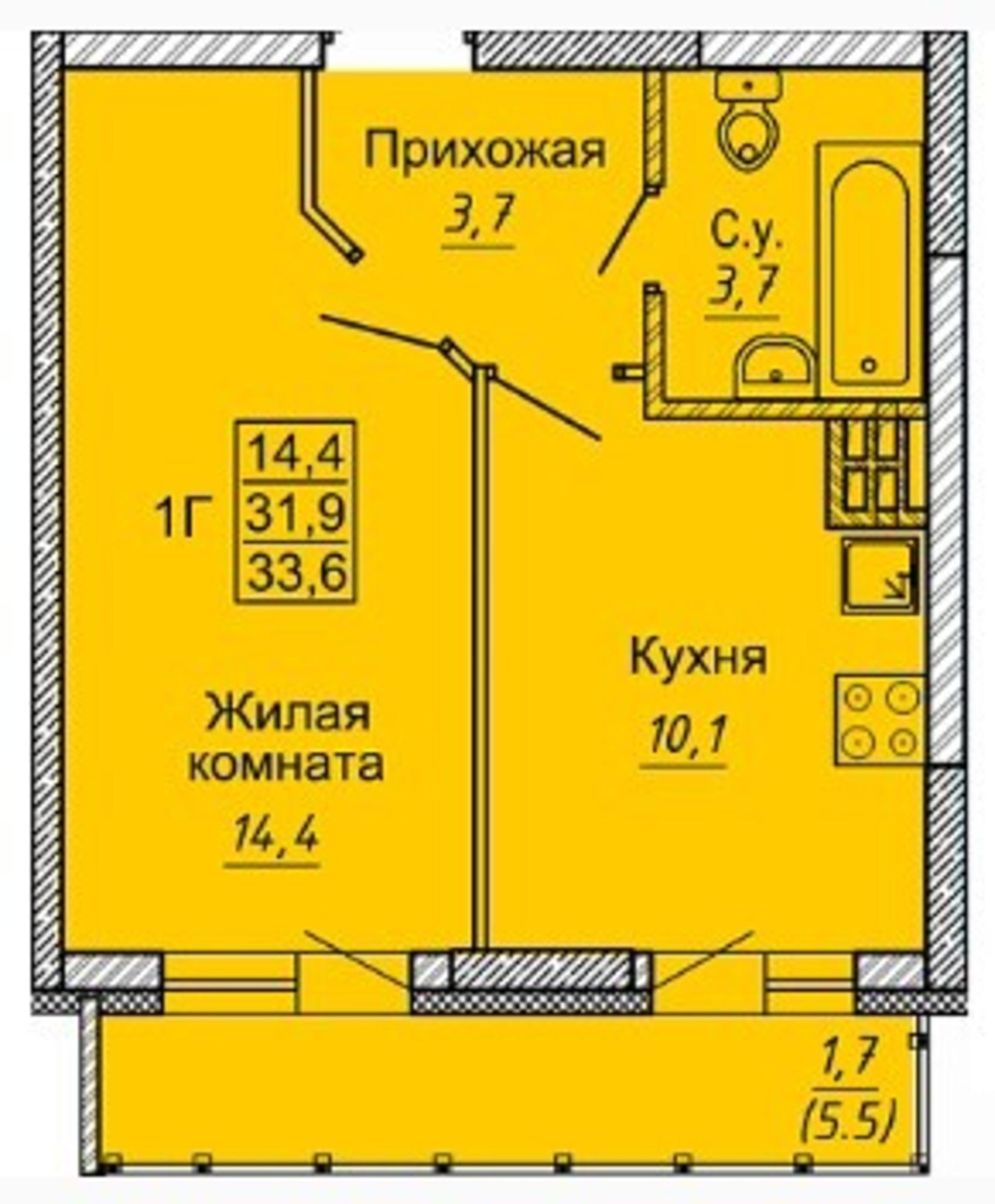 Купить квартиру за 3 379 000 рублей на ул Бородина, 54