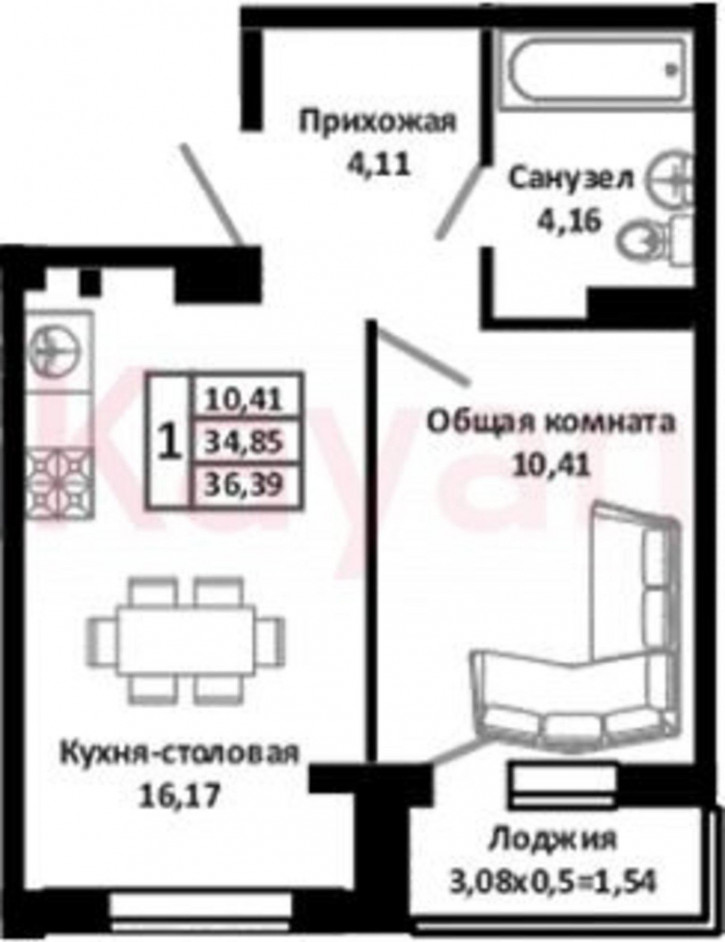 2-комн квартира в новом доме Северная улица