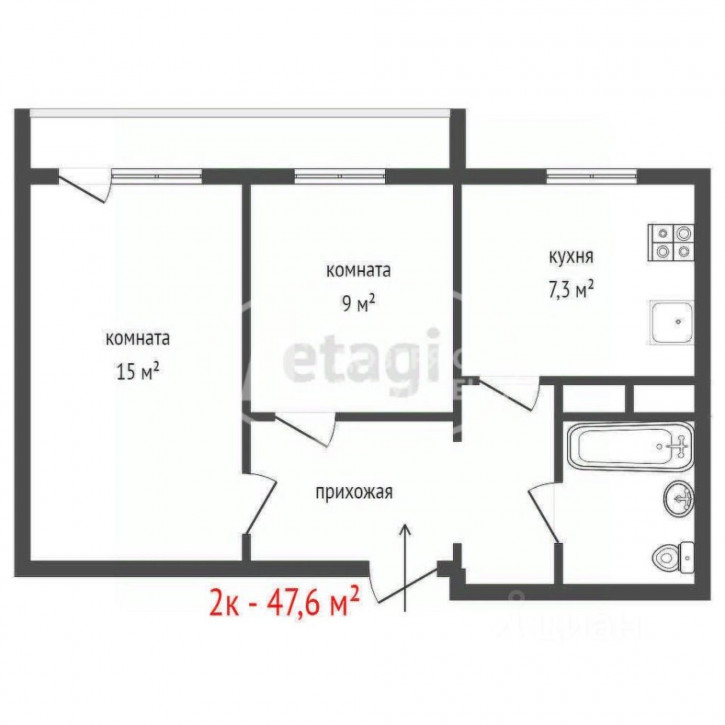 2-комн квартира улица Матросова, 49