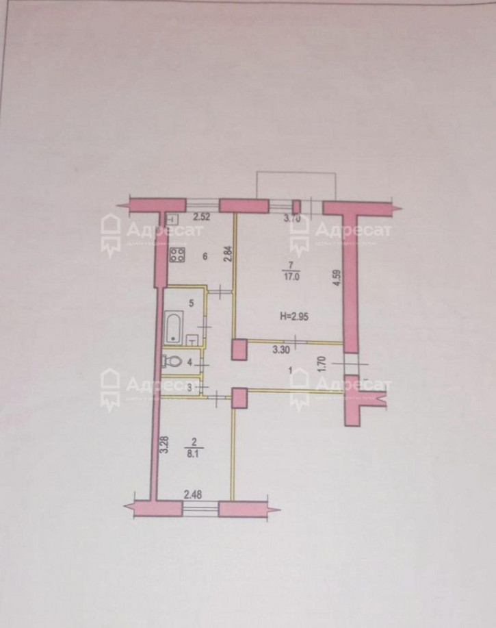 2-комн квартира ул. Дзержинского,  д.15