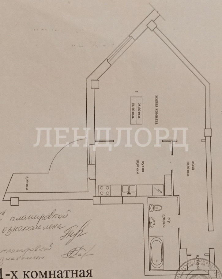 1-комн квартира Краснофлотский переулок, 22