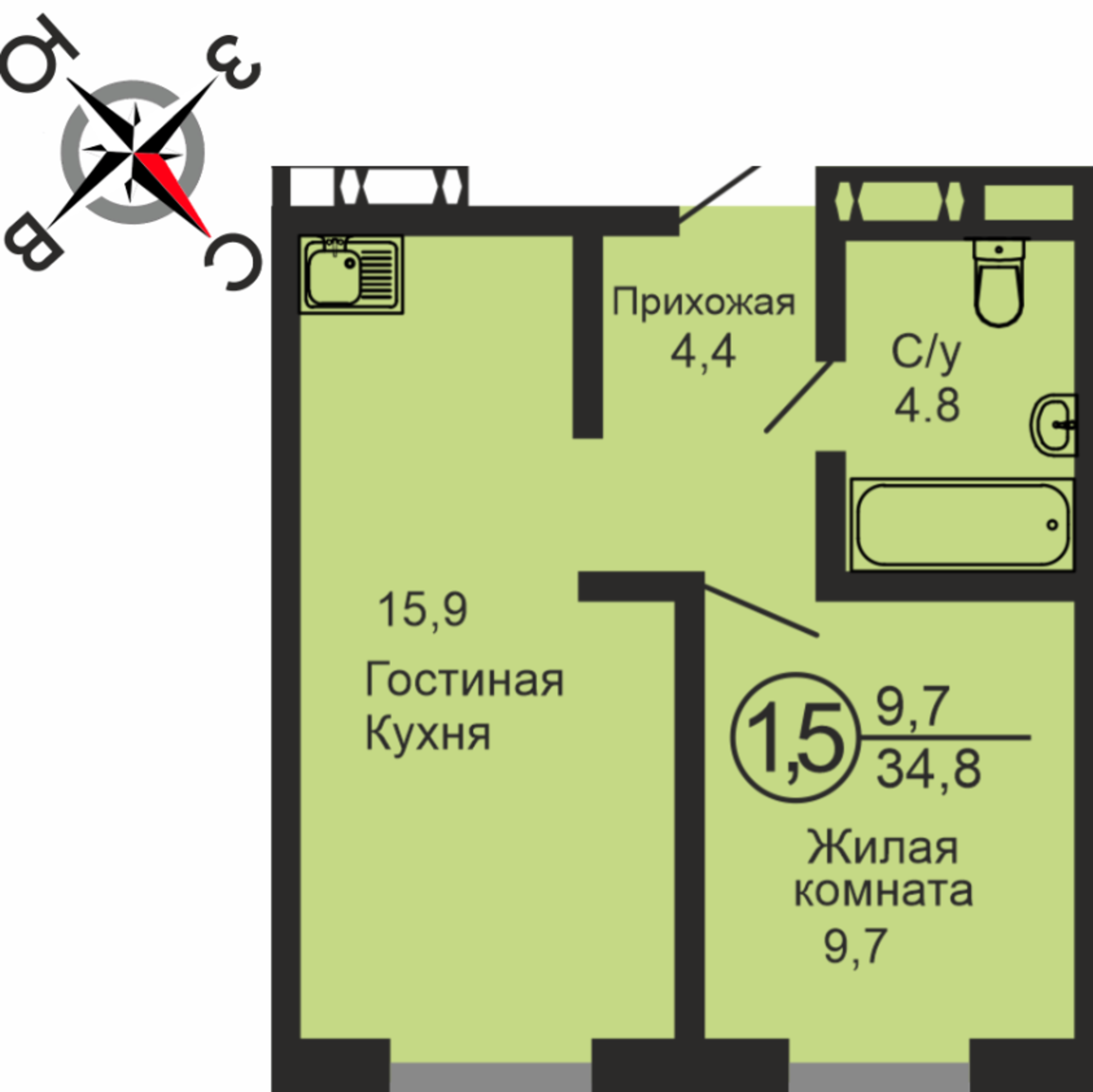 Купить квартиру за 3 100 000 рублей на улица Ткачёва, 16/2