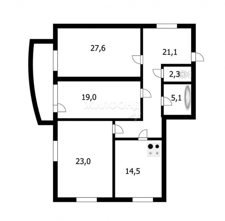 3-комн квартира Толстого улица, д.56