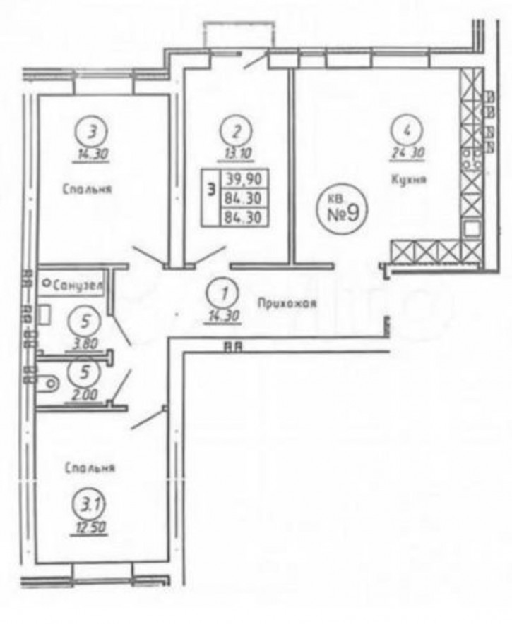 3-комн квартира улица Цвиллинга, 13