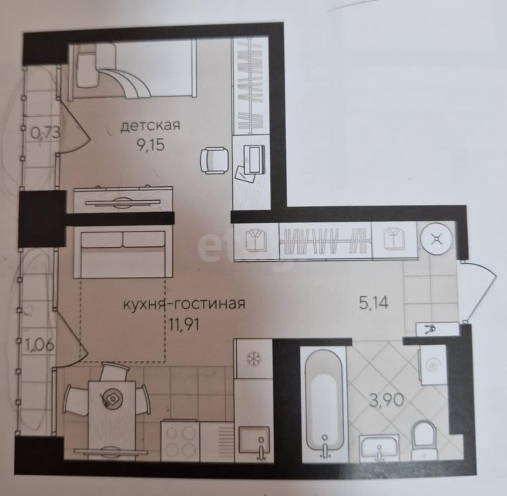 1-комн квартира Василия Малкова, 10