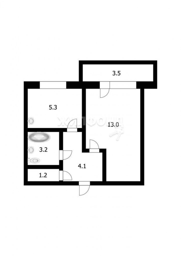 1-комн квартира Юбилейная улица, д.5