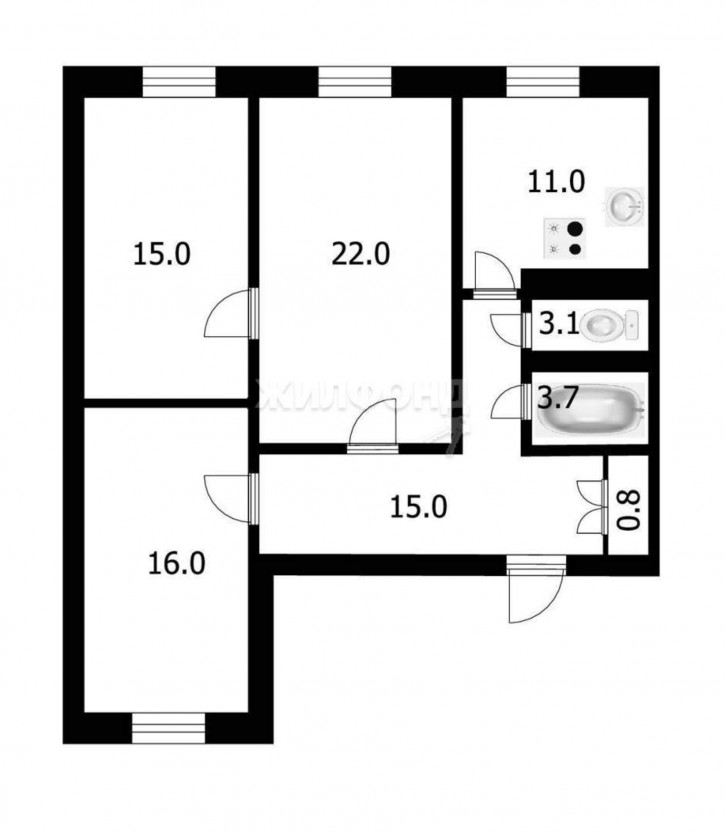 3-комн квартира Дзержинского проспект, д.71