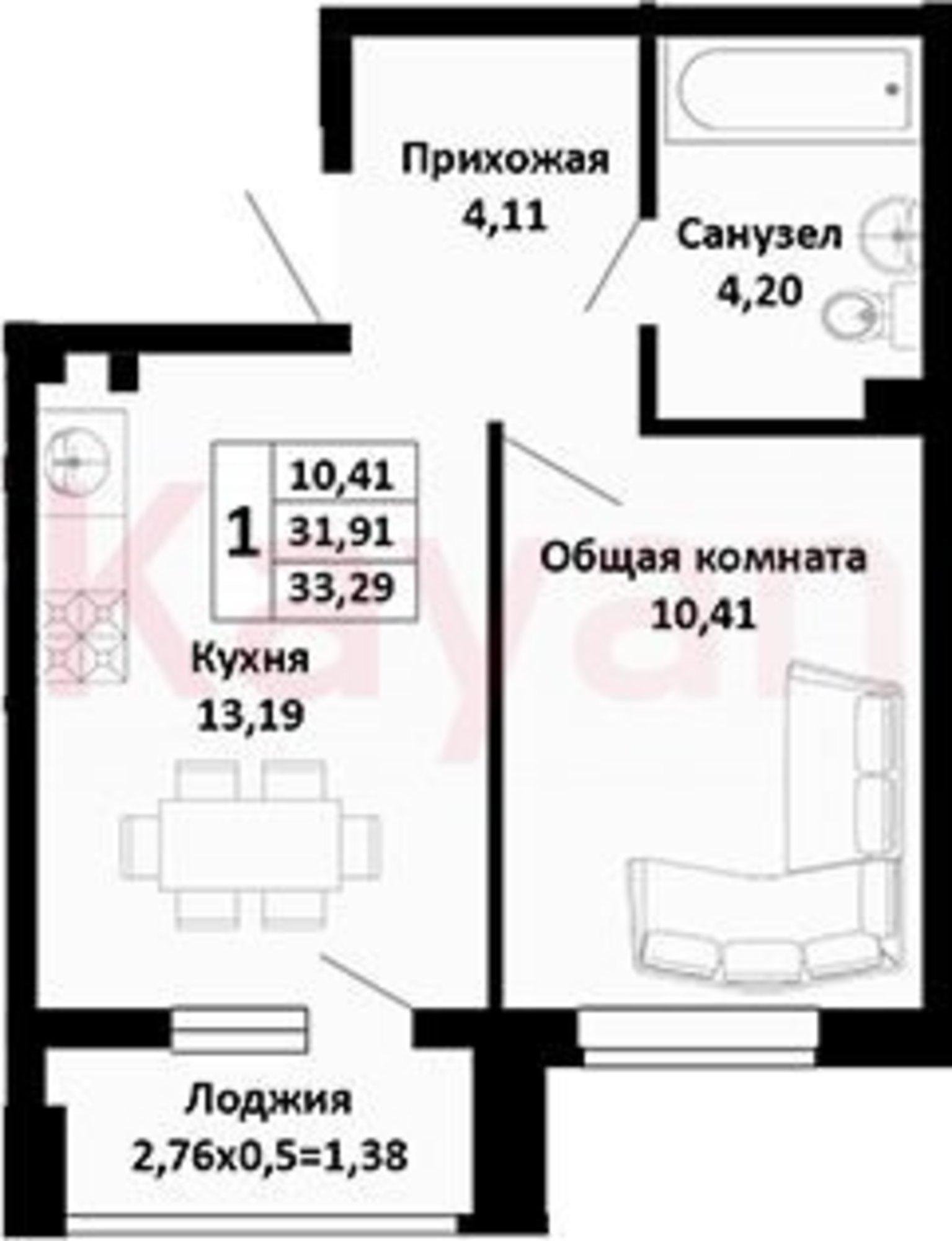 Купить квартиру за 3 295 710 рублей на Северная улица